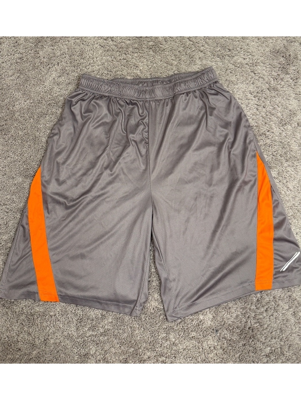 PBX PRO Men's Athletic Shorts Size Large Gray with Orange Stripes
